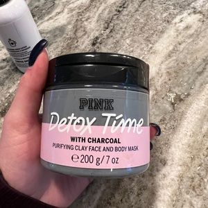 PINK purifying clay face and body mask with charcoal